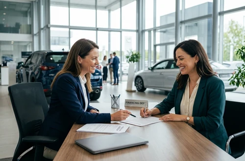 Customer getting answers about their car loan